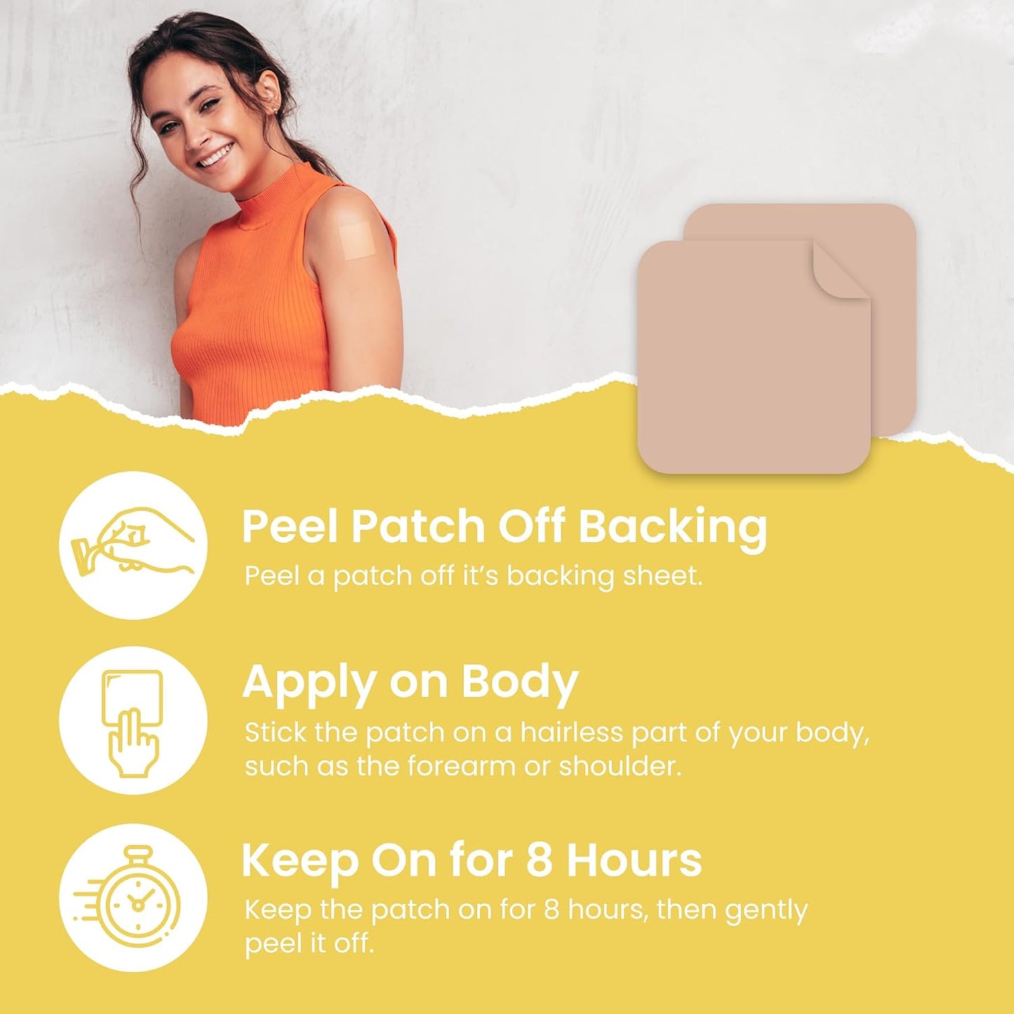 Energy Patches (Pack of 60) - 100% Natural Patch for Women and Men | With Biotin, Energy, Focus & Body Support, Enhanced Formula