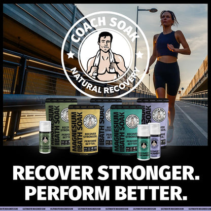Coach Soak Magnesium Cream with MSM in Pump Bottle - Natural Recovery Cream with Magnesium Chloride & Menthol - Fast-Absorbing for Muscles & Joints, Lavender 3.4oz Coach SoakBuy Supplements Australia