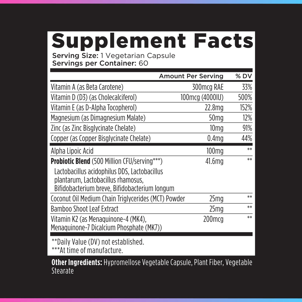 Livingood Daily Vitamin D3 K2 4000 IU Supplement, 9-in-1 Dietary Supplement for Immune Support - Made with Vitamins D, A, E, K2, Zinc, Magnesium & Probiotic Blend