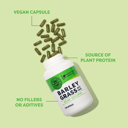 Vimergy Barley Grass Juice Powder Dietary Supplement - 4g per Serving (62 Servings) – Clean Superfood – Promotes Cardiovascular Health* – Organic, Vegan & Gluten-Free – Regular Size 250g