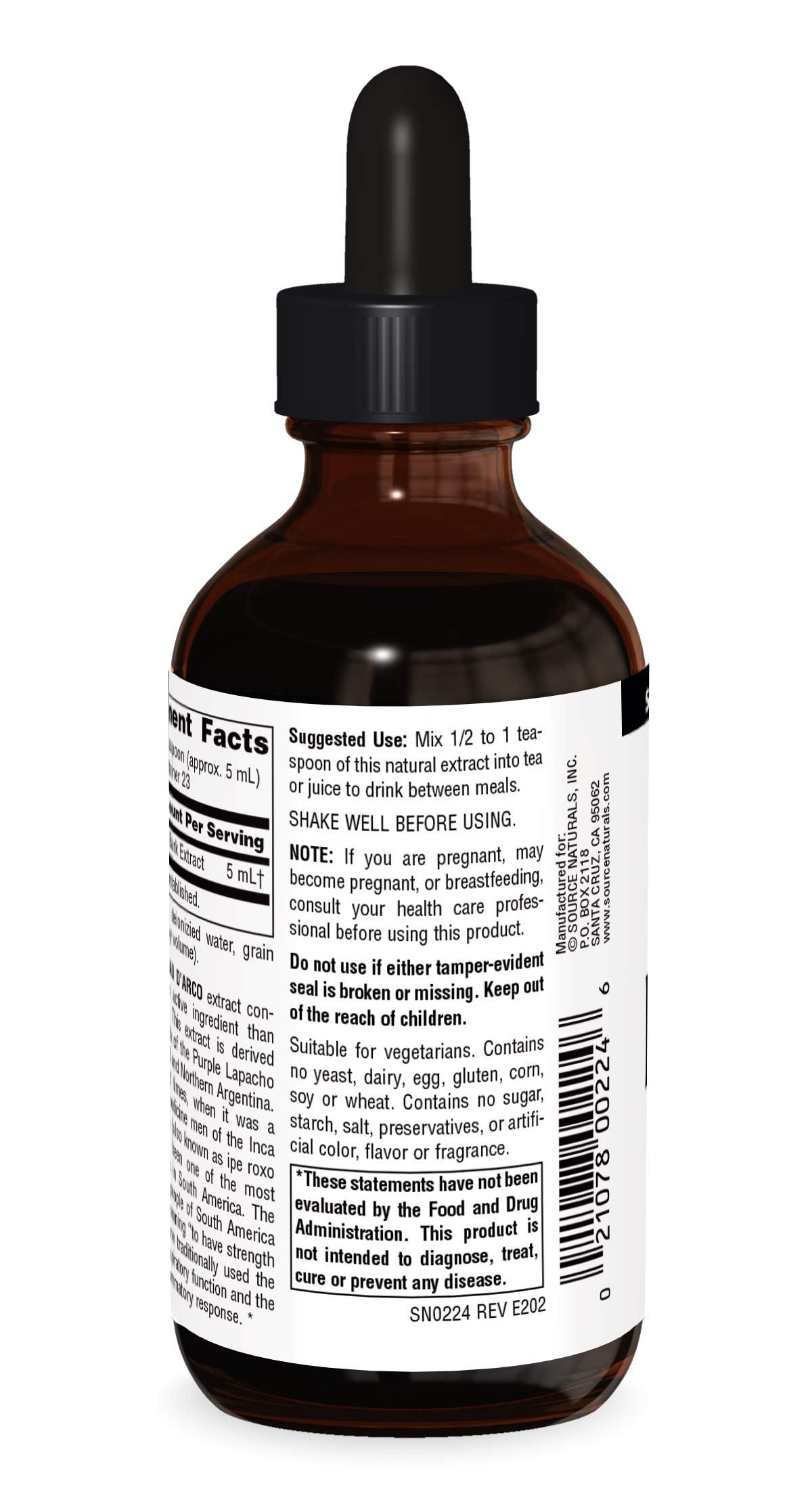 Source Naturals PAU D'Arco Liquid Extract, Support Resriotory Function and the Body's Healthy Inflammatory Response* | Dietary Supplement |1 Bottle | 4 Fluid oz. Source NaturalsBuy Supplements Australia