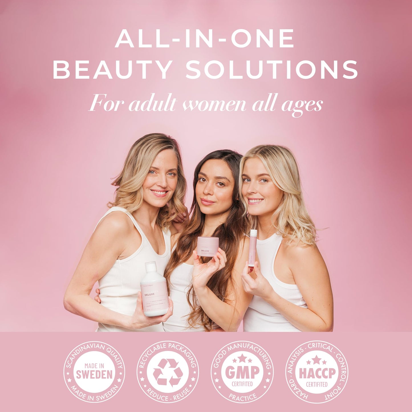 Swedish Collagen Deluxe 12,500 mg Hydrolyzed Marine Collagen Liquid Supplement - 20 Day Supply, 500 ml, Type 1 & 3 | Peptides & Vitamins for Hair, Skin, Nails, Joints | Clinically Tested | Sugar Free Swedish Collagen buy supplements Au