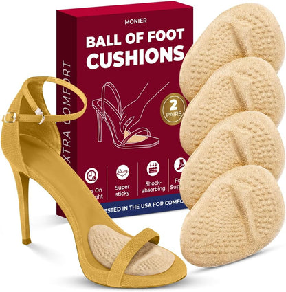 Ball of Foot Cushions for Women | Metatarsal, High Heel Comfort | High Heel Comfort for Ball of Feet, Shoe Cushions, Toe For Heels, Shoe Pads Inserts, One Size Fits All (2 Pairs)