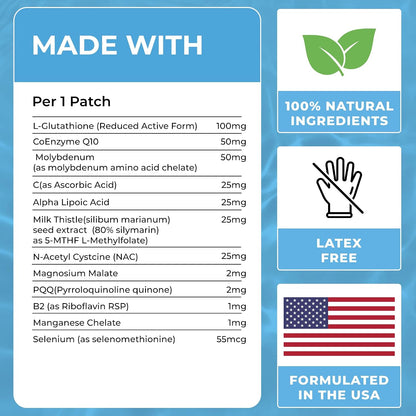 Collagen Patches (Pack of 60) - 100% Natural Patch for Women and Men | Body & Skin Support, With Glutathione, Firming, Focus, Energy, Enhanced Formula