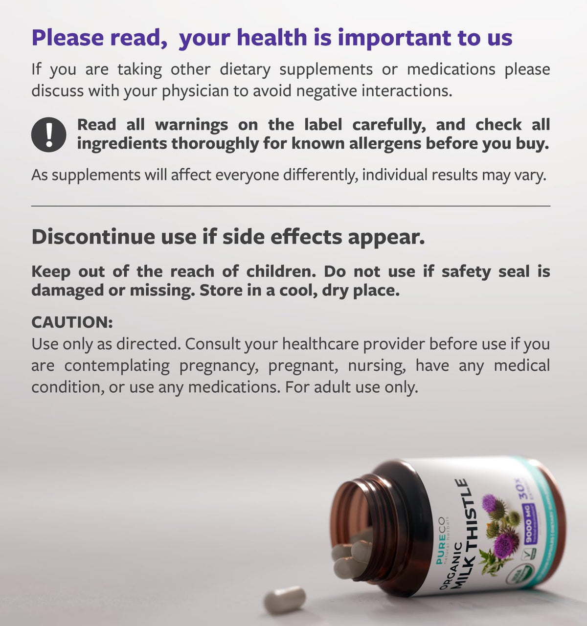 USDA Organic Milk Thistle Capsules - 80% Silymarin Supplement for Liver Support- Super Concentrated 300mg of 30:1 Milk Thistle Extract Equivalent to 9,000mg - Milk Thistle Liver Detox 60 Day Supply