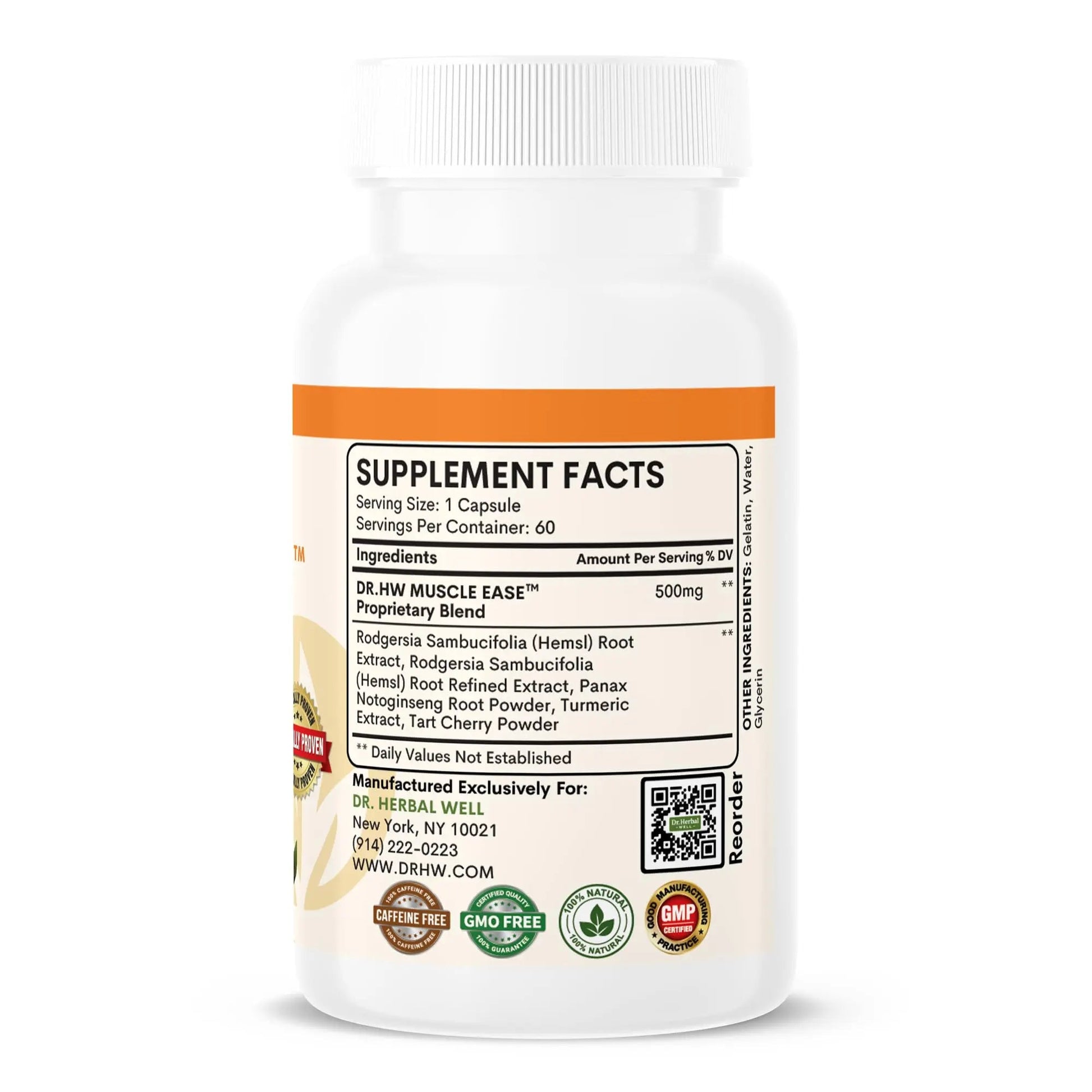 DR.HERBAL WELL Muscle Ease - Joint, Muscle & Nerve Support Fast Acting Relax Comfort Recovery Natural Herbal Supplement - (60 Capsules) MAX-Strength DR. HERBAL WELLBuy Supplements Australia