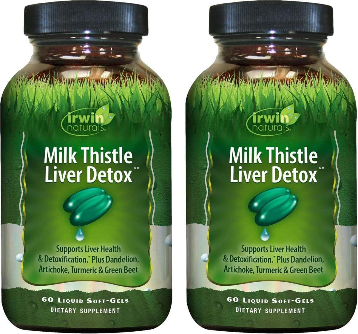 Irwin Naturals Milk Thistle Liver Detox - 60 Liquid Soft-Gels, Pack of 2 - Supports Liver Health with Dandelion, Artichoke, Turmeric & Green Beet Root - 60 Total Servings Irwin NaturalsBuy Supplements Australia