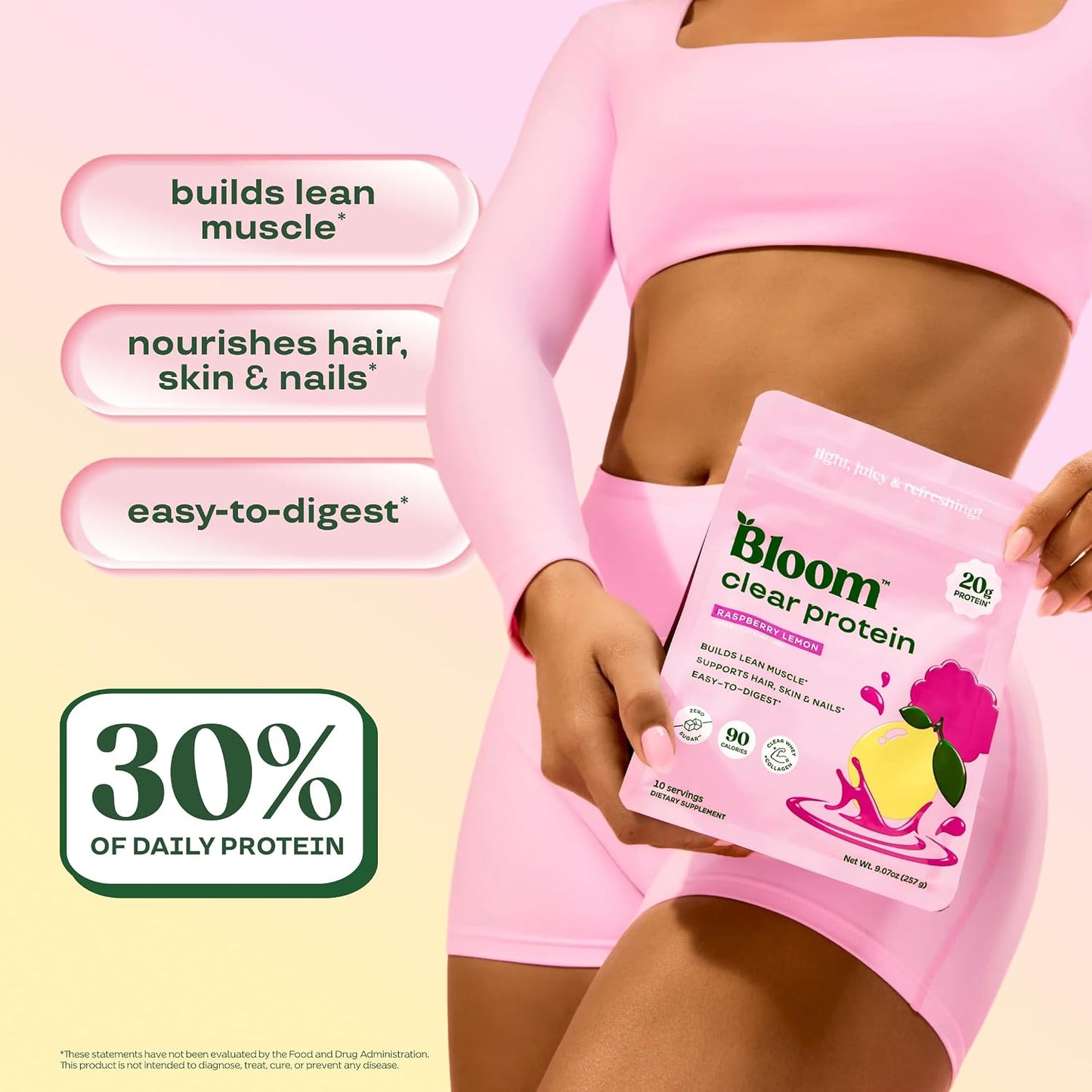 Bloom Raspberry Lemonade Clear Protein and Greens Gummies Bundle