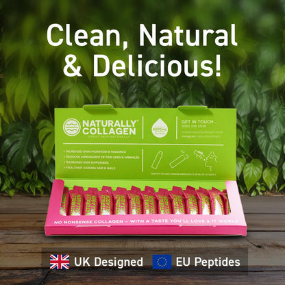 Naturally Collagen - Premium Hydrolyzed Liquid Marine Collagen Supplement - 8000mg of Collagen per Sachet Plus 180mg VIT C - Natural Tropical Fruit Flavour - 14 Sachets per Box Naturally Collagen buy supplements Au