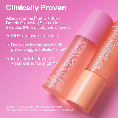 Kosas Mini Plump + Juicy Double Cleansing System — Botanical Oil Cleanser + Gel Cleanser Set, Soap & Sulfate Free, Hydrating Makeup Remover for All Skin Types KosasBuy Supplements Australia