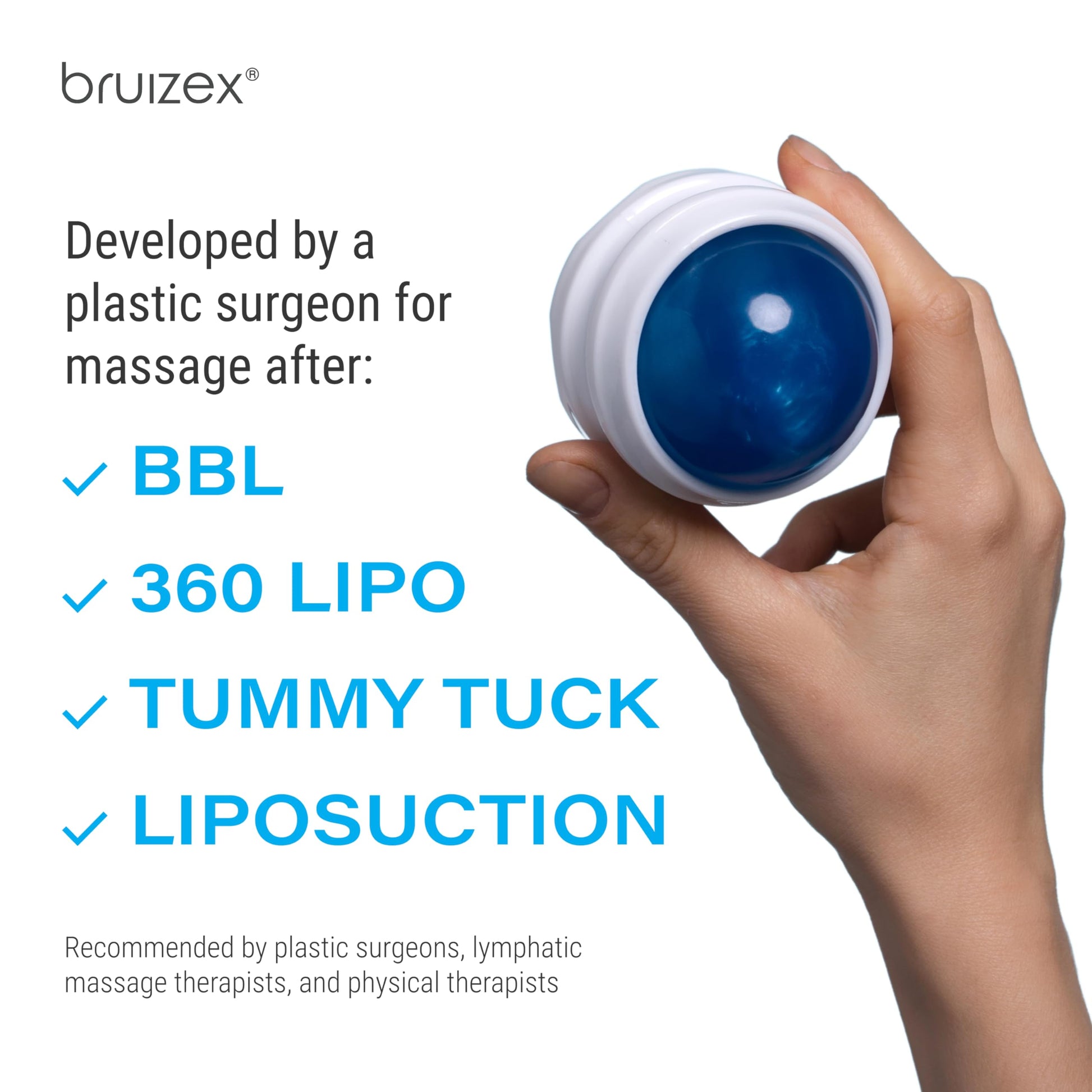Bruizex Lymphatic Drainage Massager, Massage Roller Ball, Fibro Body Roller for Fibrosis Treatment, Liposuction, 360 Lipo, Tummy Tuck & BBL Post Surgery Recovery Bruizex buy supplements Au