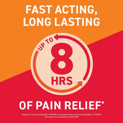 Motrin Dual Action with Tylenol, Fast-Acting Dual Action Pain Reliever with Ibuprofen & Acetaminophen for Minor Aches & Pains, Ibuprofen (NSAID) 125 mg & Acetaminophen 250 mg, 80 ct MotrinBuy Supplements Australia