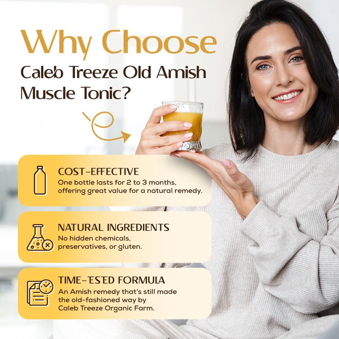 Caleb Treeze Old Amish Muscle Tonic 8 fl oz, Leg & Foot Cramps Relief, Restless Legs, Muscle Cramps & Spasm Relief - Pack of 6 Caleb TreezeBuy Supplements Australia