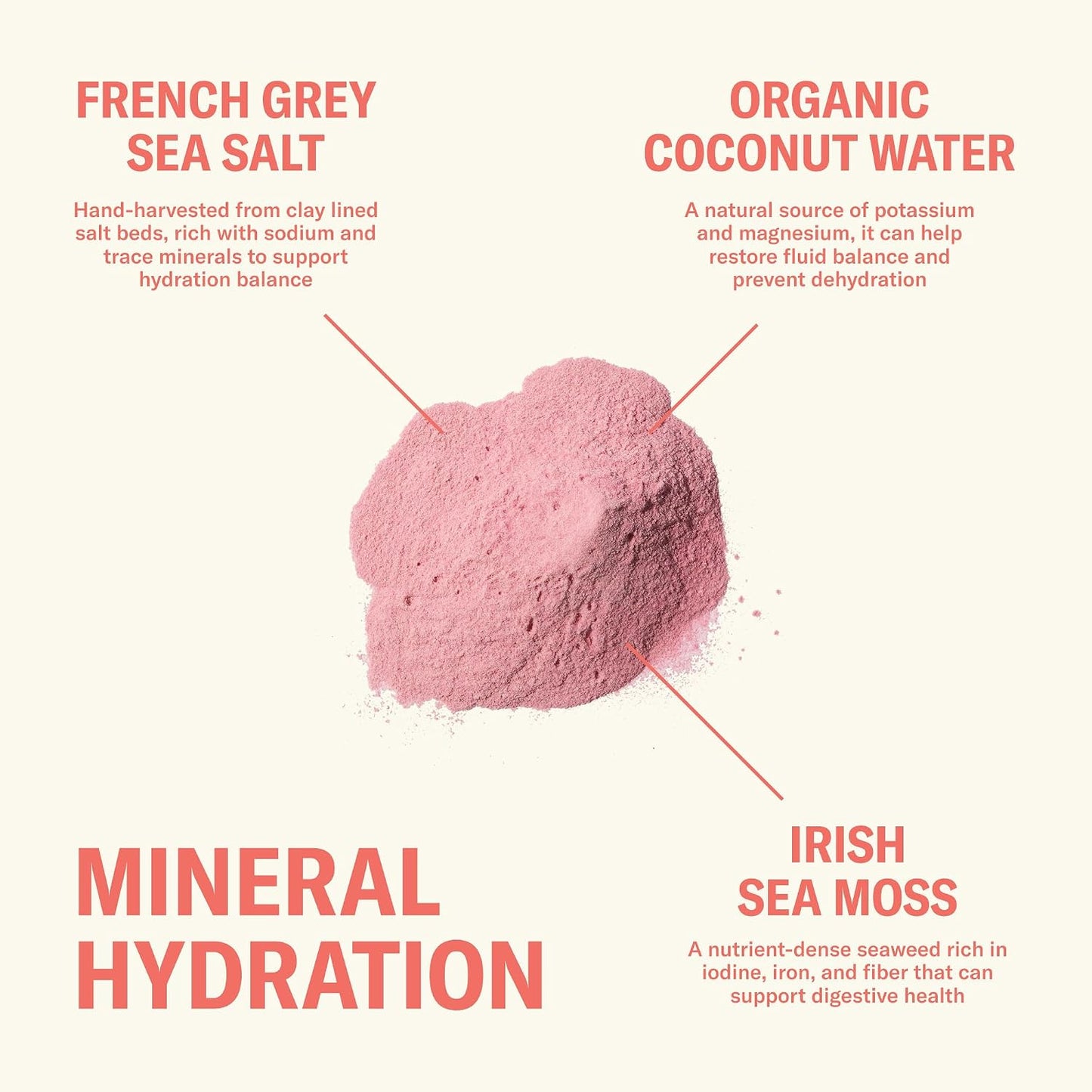 Ballerina Farm Farmer Hydrate Grapefruit Ginger Electrolyte Powder Packets | Travel Ready, Coconut Water, Irish Sea Moss, French Sea Salt, 210mg Sodium, 25 Count