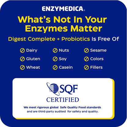 Enzymedica Digest Complete + Probiotics - Digestive Enzyme Supplement for Women & Men, Enzyme and Probiotic Capsules for Digestion, Gut Health Support, Helps Gas & Bloating, Vegetarian - 90 Caps