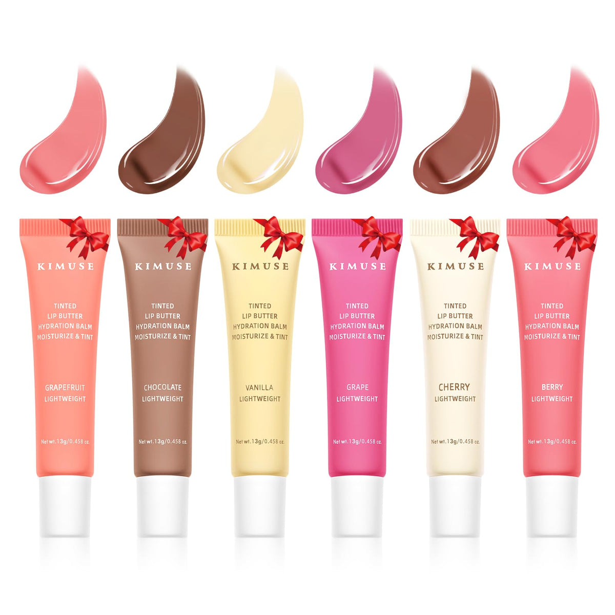 KIMUSE 6 Pcs Tinted Lip Butter Hydration Balm Set, 6 Flavored Shades Hydrating Plumping Gloss with Hyaluronic Acid & Vitamin E, Sheer Tint, Non-Sticky | Vegan Lip Care Makeup for Dry Lips & Daily KIMUSEBuy Supplements Australia