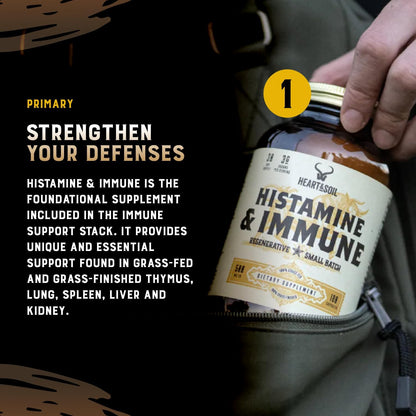 Immune Support Stack – Includes Histamine & Immune Supplement, Bone Marrow & Liver, Grass-Fed Colostrum for Digestive Health, Gut Balance, and Overall Wellness