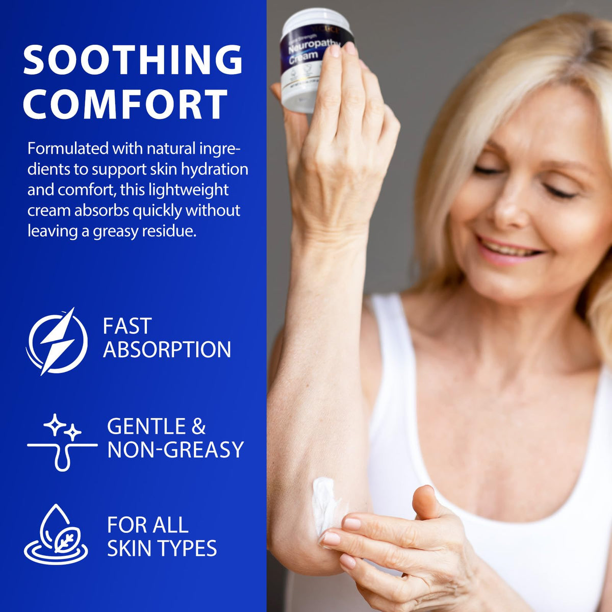 Neuropathy Cream for Feet, Legs & Hands – Lightweight, Plant-Based Formula with Cooling Comfort, 120g CFXYHNOXBuy Supplements Australia