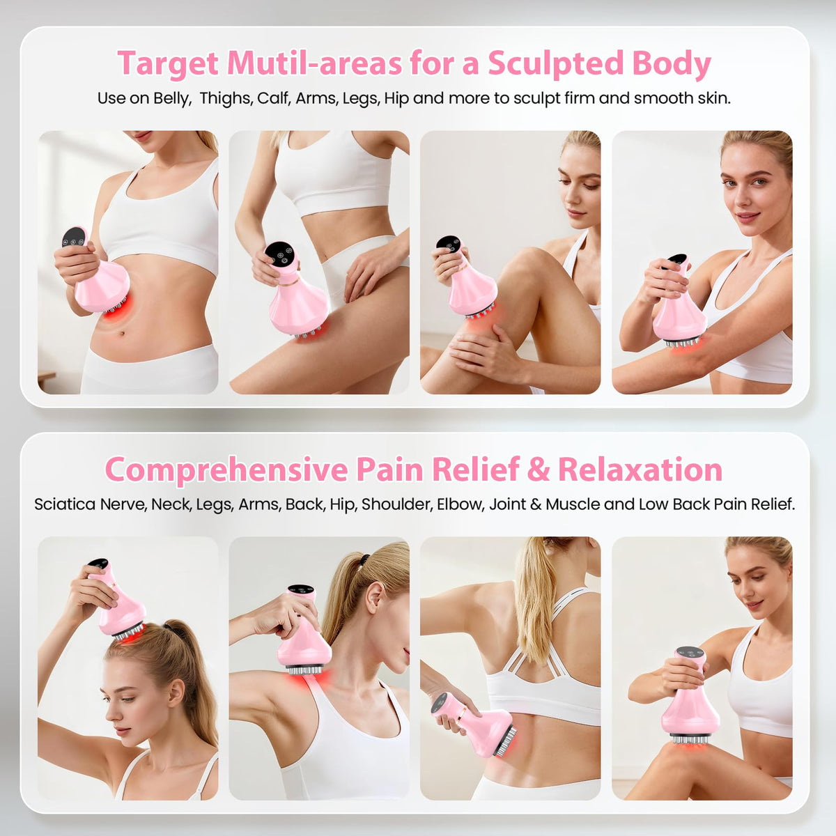 Lymphatic Drainage Massager, Anti Cellulite Massage Tool For Thigh & Belly Stretch Marks & Cellulite Reduction, Handheld Massage tools for Sciatica Nerve, Legs, Arms, Hip, Muscle, Low Back Pain Relief AIHEU buy supplements Au