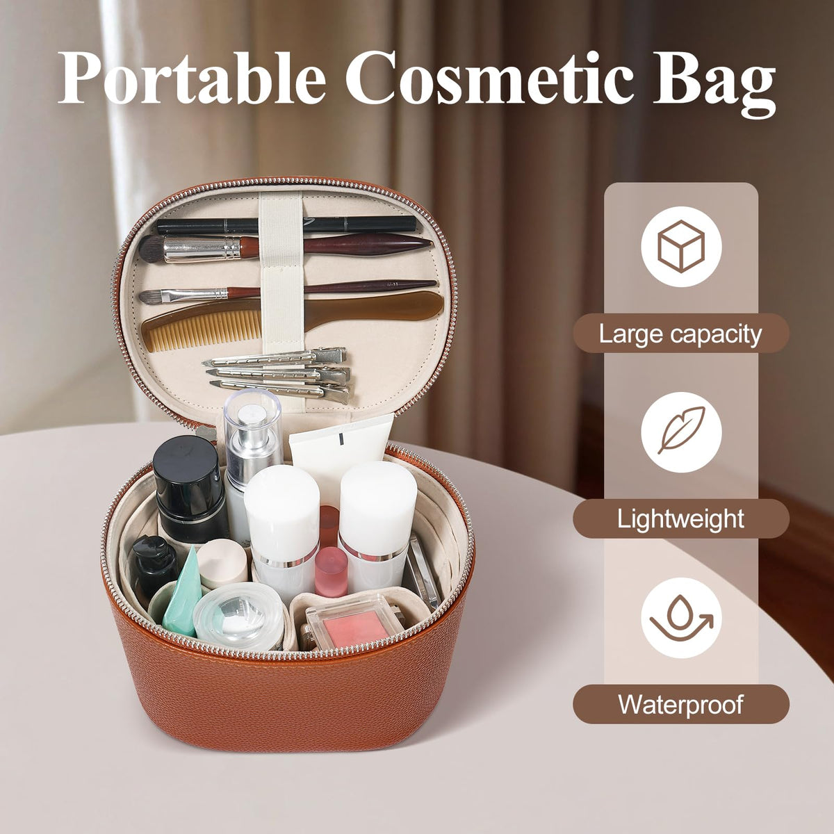 honitty Makeup Bag, Travel Make up Case with Compartments and Handle, Portable Cosmetic Organizer Bags,Toiletry Bag for Women honittyBuy Supplements Australia