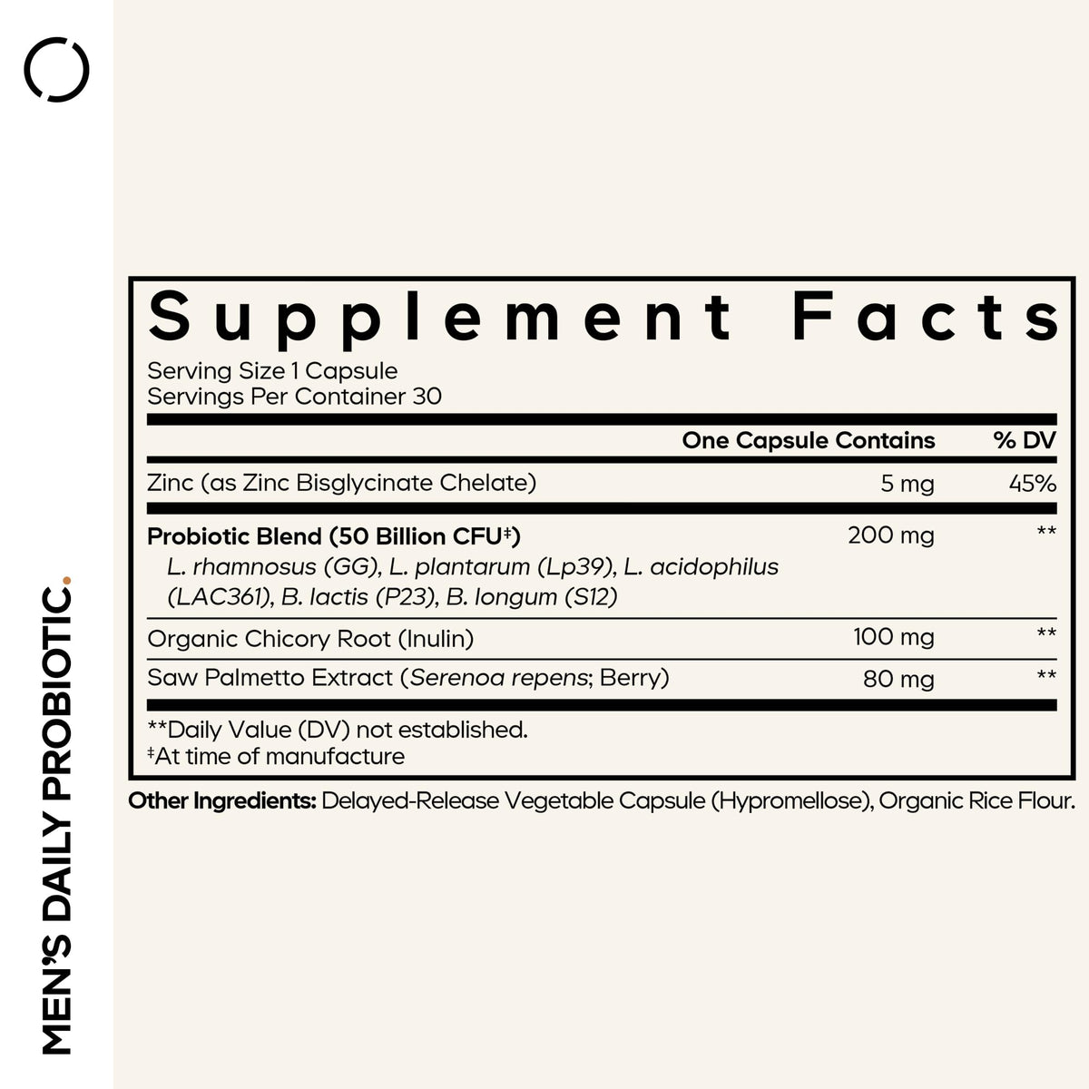 Codeage Men’s Daily Probiotic Supplement - 50 Billion CFU Probiotic Blend with Zinc, Inulin Prebiotic, Saw Palmetto – Men’s Wellness Support – 1 Capsule Per Serving - Non-GMO – 30 Capsules CodeageBuy Supplements Australia