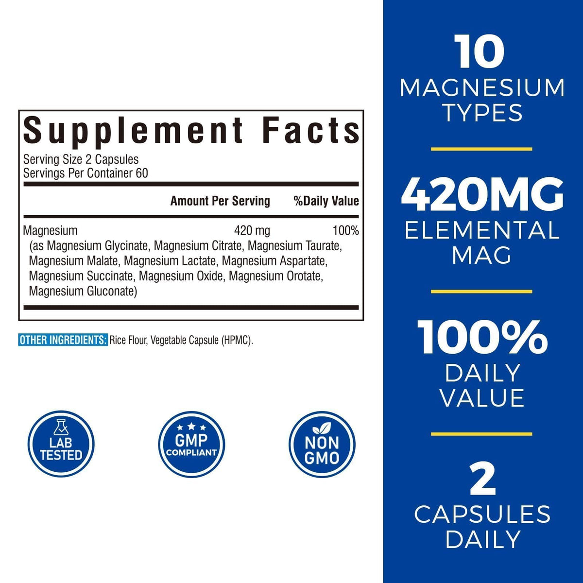Vitalibre 10 in 1 Magnesium Complex, 420mg Elemental Magnesium | Ultra Strength, Max Absorption | Chelated Magnesium Supplement for Nerves, Bone & Heart Health | Non-GMO, 120 Vegan Capsules Vitalibre buy supplements Au