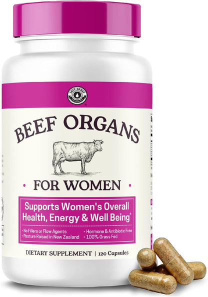 Left Coast Performance Beef Organ Supplements from New Zealand - Supports Women's Overall Energy & Health - Non-GMO, No Fillers, Hormone & Antibiotic Free