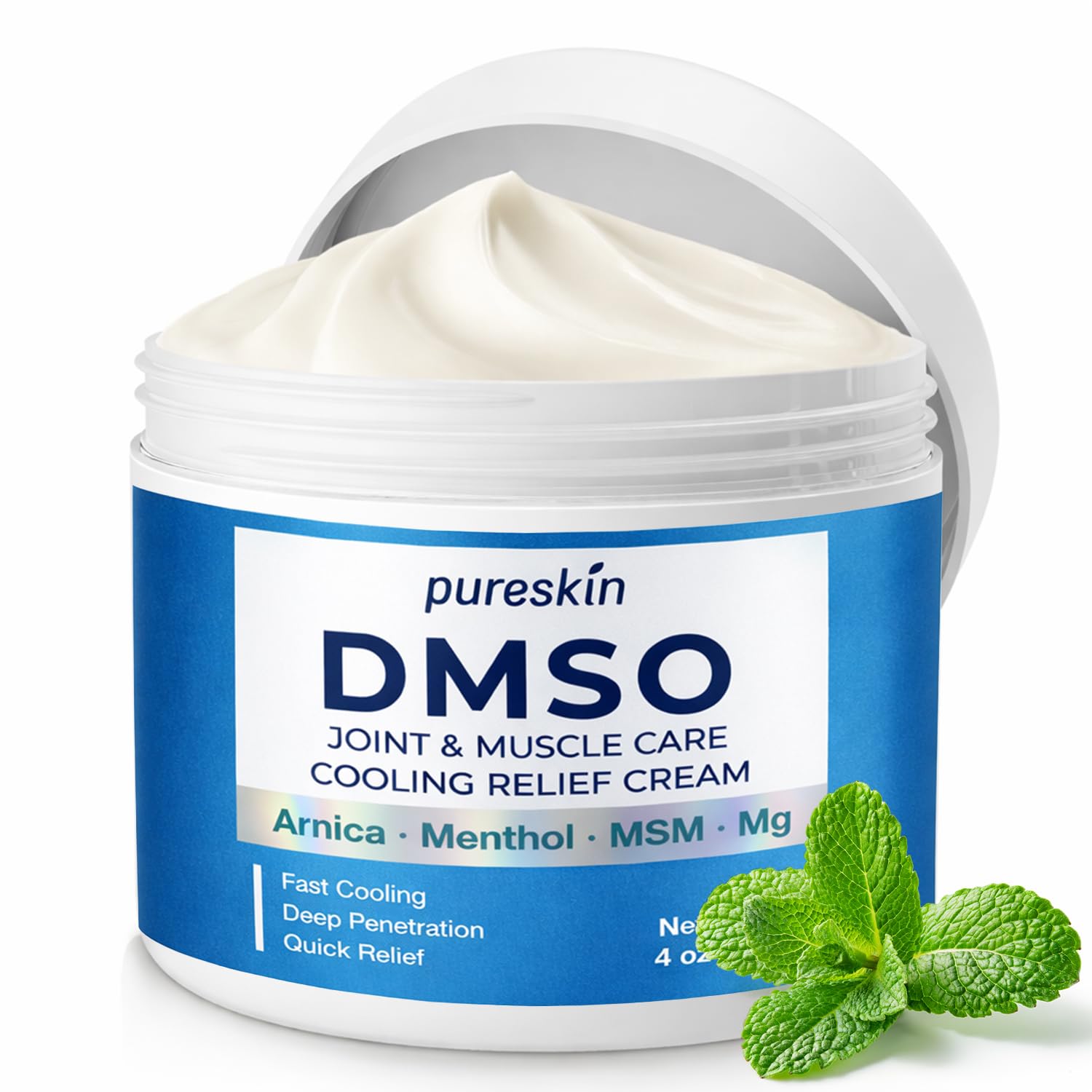 PURESKIN DMSO Relief Cream – Pharmaceutical Grade Fast-Absorbing Cooling Formula for Active Lifestyles – Lightweight Cream with Arnica, MSM, Magnesium, Menthol & Aloe, 4 oz PURESKINBuy Supplements Australia