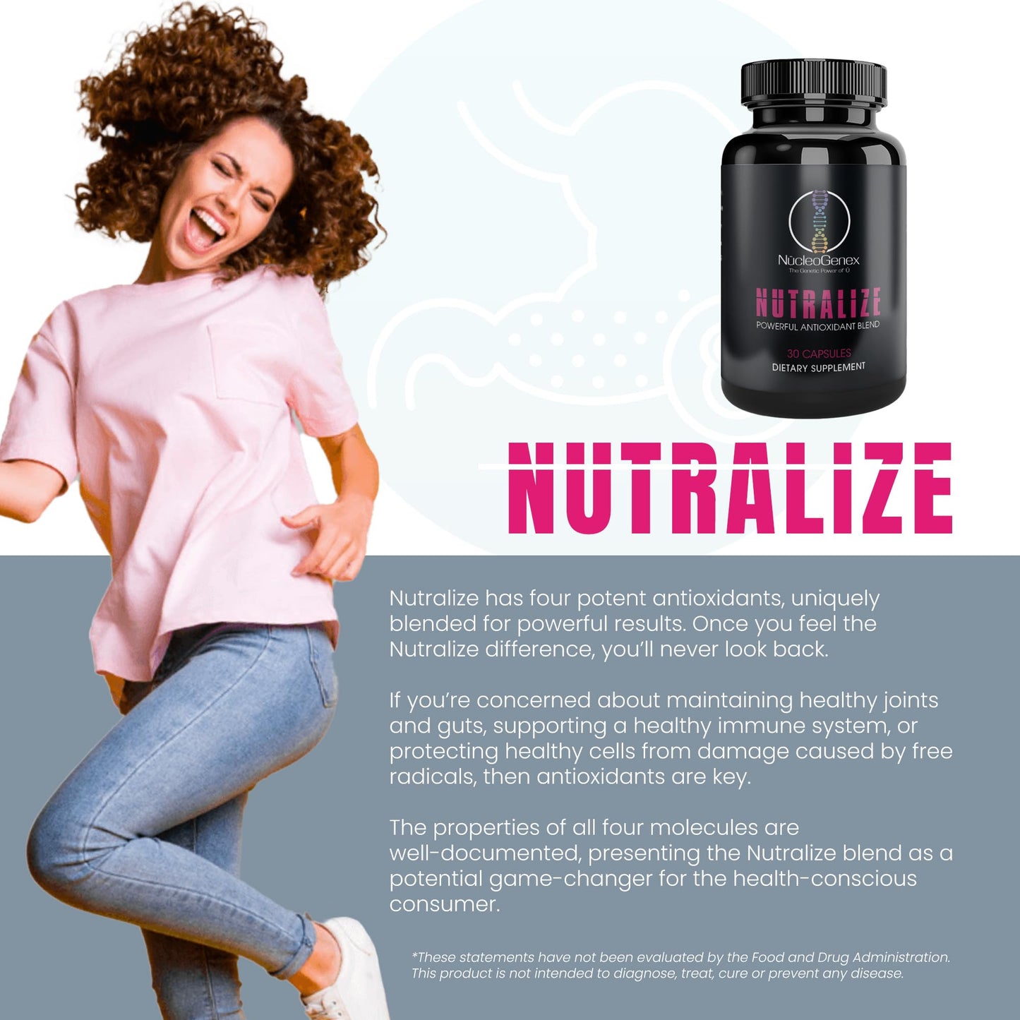Nucleogenex - Nutralize - The Key to Supporting a Healthy Aging Process and Immune System - Potent Blend for Powerful Cell Protection - Xanthohumol, CurcuPrime, C-60 Complex, PureQQ - 30 Capsules NucleOGenex buy supplements Au