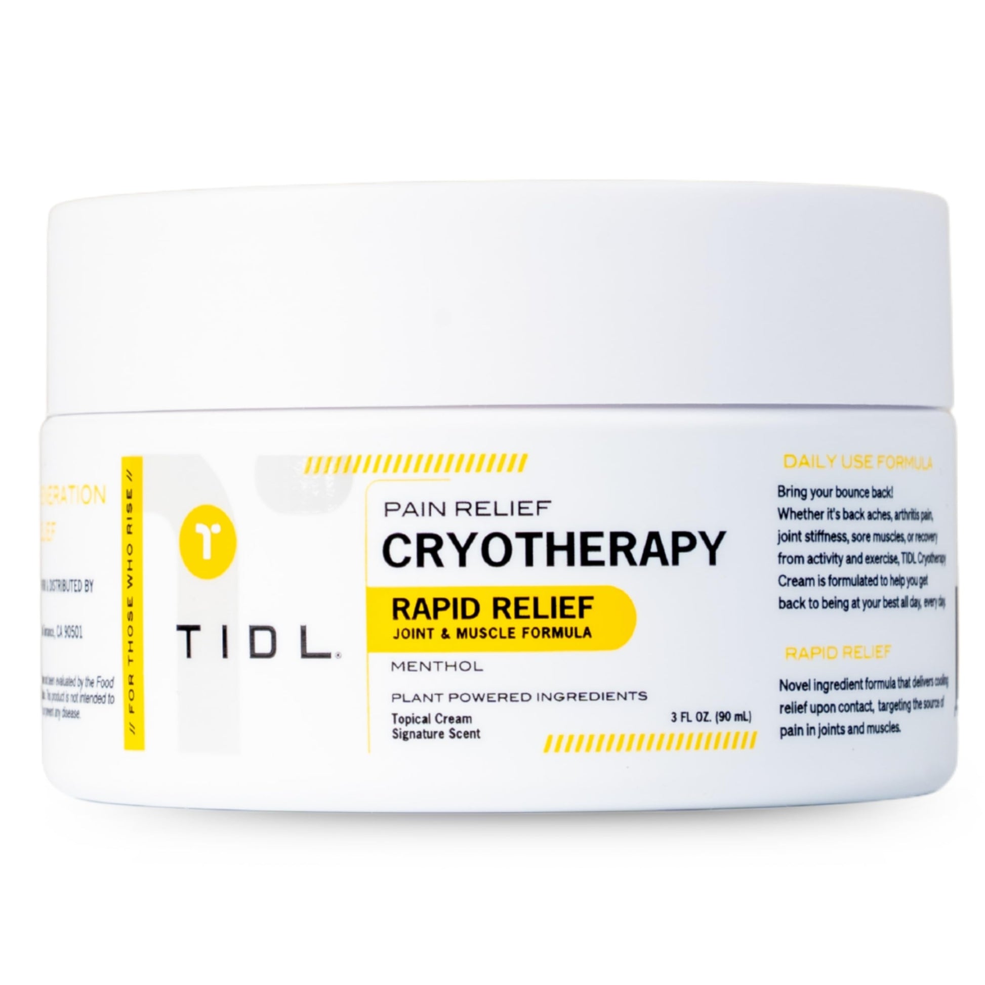 TIDL Cryotherapy Pain Relief Cream, 3 Oz, Targeted Neck Pain, Joint & Muscle Pain Relief with Organic, Plant-Based Menthol, Instant Cooling for Sport & Post Workout Full Body Recovery TIDL buy supplements Au