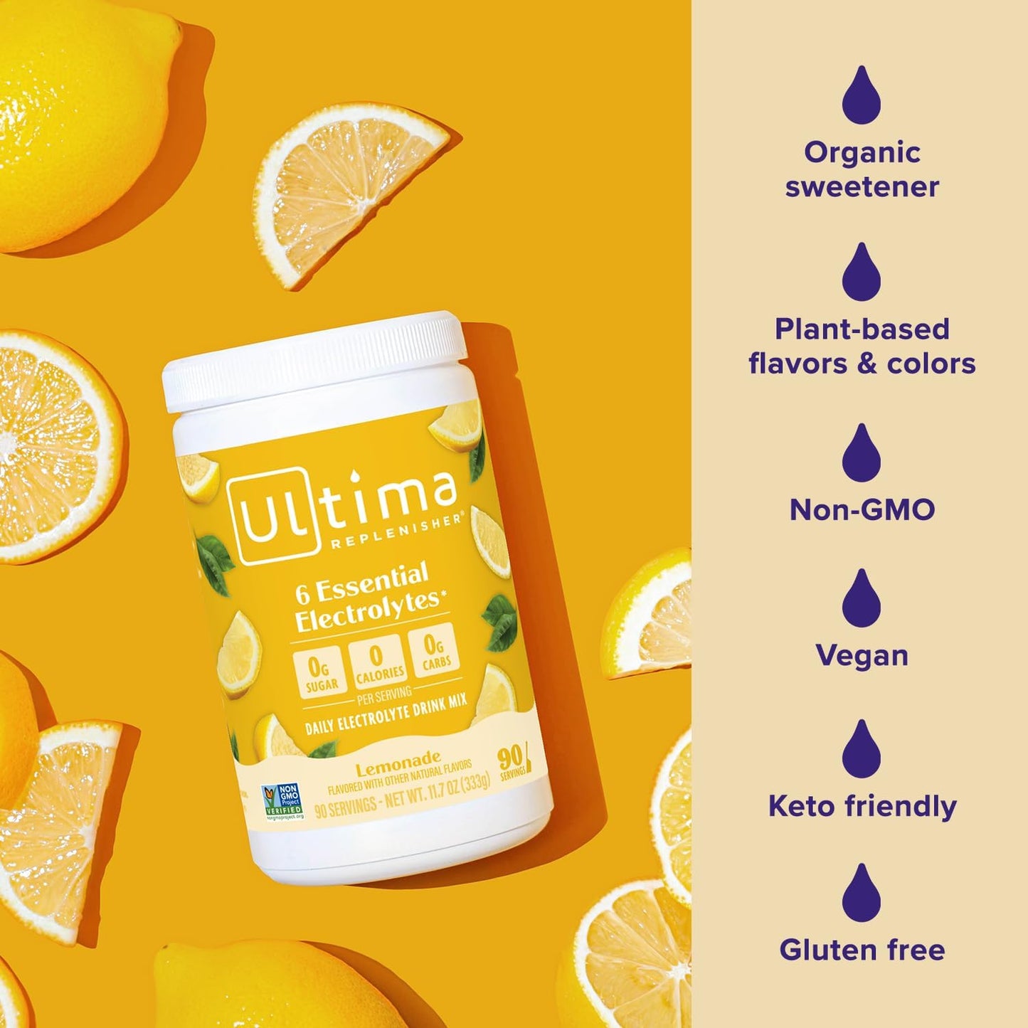 Ultima Replenisher Electrolyte Powder Drink Mix Bundle – Sugar Free – Lemonade and Raspberry, 90 Servings – Hydration Powder - 6 Key Electrolytes and Trace Minerals – Keto Friendly, Non-GMO