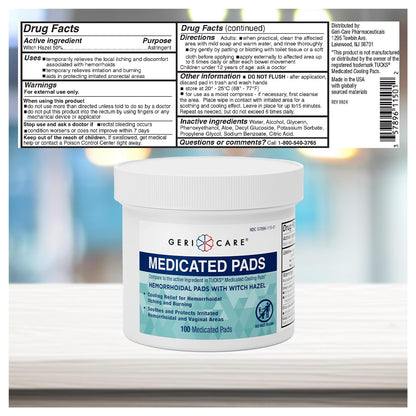 GeriCare Anti-Diarrheal Caplets 24 Count & Medicated Pads of Witch Hazel 50% 100 Count Bundle – Fast Relief for Diarrhea, Soothing Medicated Pads for Irritation, Digestive Support & Travel GeriCareBuy Supplements Australia