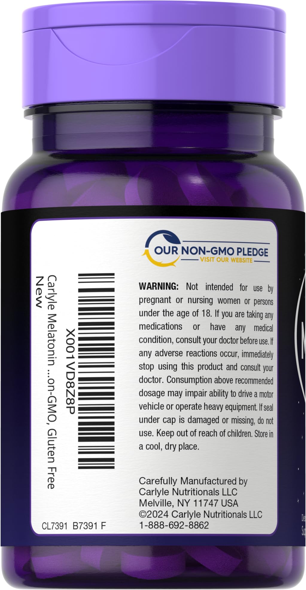 Carlyle Melatonin 12 mg Fast Dissolve 300 Tablets | Drug Free | Natural Berry Flavor | Vegetarian, Non-GMO, Gluten Free