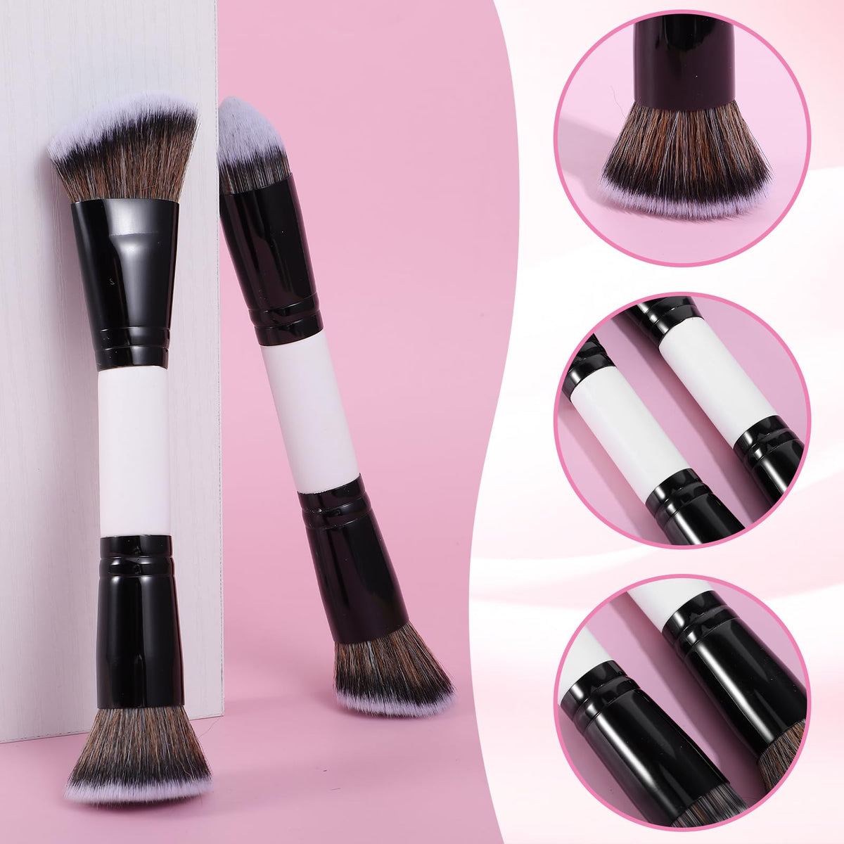 KFHENSOM 4PCS Foundation Contour Conceal Brush Set Dual-Ended Makeup Brushes Set Professional Powder Blush Concealer Eyeshadow Kabuki Foundation Brush Kit for Liquid Loose Powder Cream KFHENSOMRBuy Supplements Australia