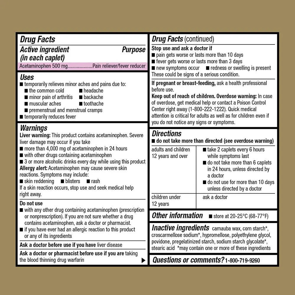 GoodSense Extra Strength 500mg Acetaminophen Caplets 50 Count & Nexcare Flexible Clear 1 Inch x 10 Yard Waterproof Transparent Tape 1 Roll GoodSenseBuy Supplements Australia