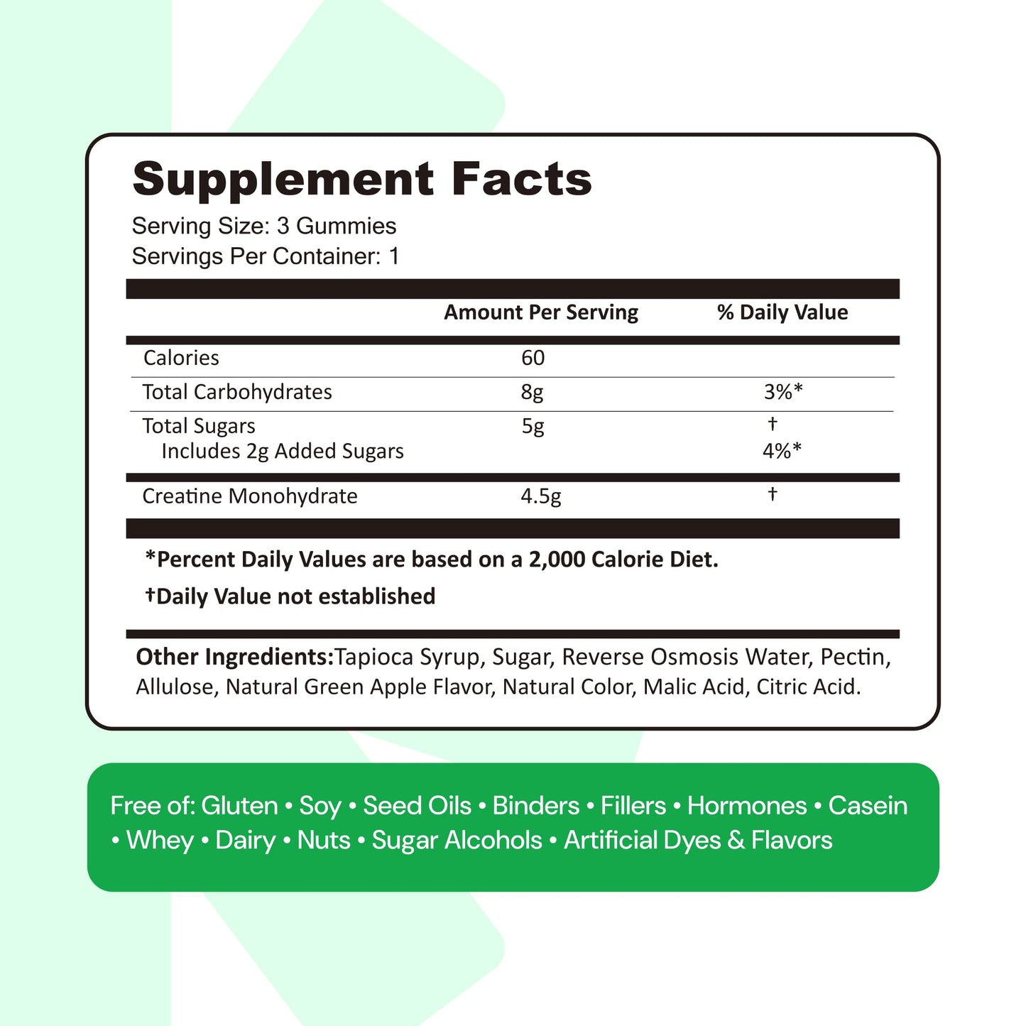 Create Creatine Monohydrate Gummies for Men & Women, Boost Focus, Strength, and Endurance, Anti-Melting Formula, Vegan, Gluten-Free, Non-GMO, 1.5g of Creatine per Gummy (Orange)