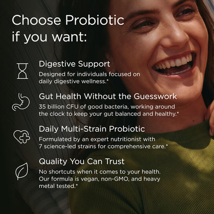 JSHealth Vitamins Gut Health and Immunity Formula, 30 Capsules | Probiotics for Women and Men, Shelf Stable Probiotic Supplement for Digestive Health and Immune Support