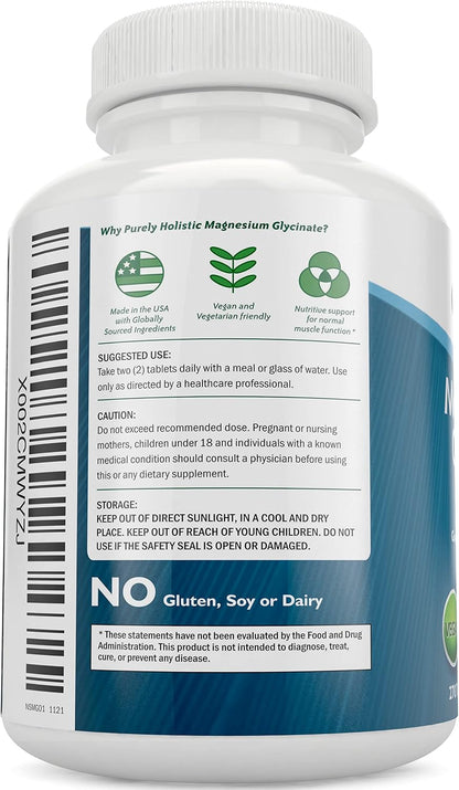 Purely Holistic Red Yeast Rice 1200mg with CoQ10 & Niacin + Magnesium Glycinate 400mg - 120 Capsules + 270 Tablets - Made in USA