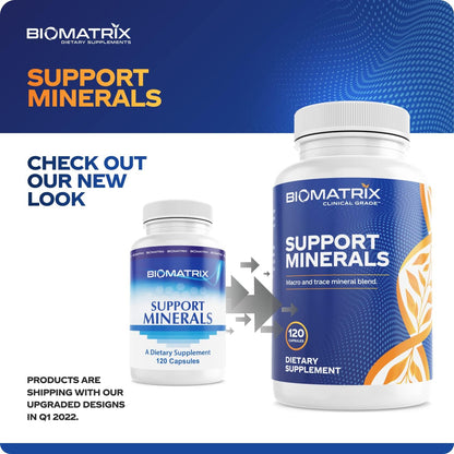 BioMatrix Chelated Mineral Supplement, Iron-Free, Calcium, Magnesium, Zinc | Albion Forms, Vitamin D3, Copper & Iodine, Bone Strength & Immune Aid, Krebs Cycle Energy, Veggie Caps, 30-Day Supply