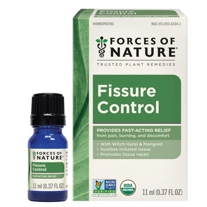 Forces of Nature Fissure Control, Organic Homeopathic Treatment with Witch Hazel for Anal Fissures, Hemorrhoid Related Irritation & Discomfort, Fast, Natural Topical Relief, 0.37 FL OZ Forces of NatureBuy Supplements Australia