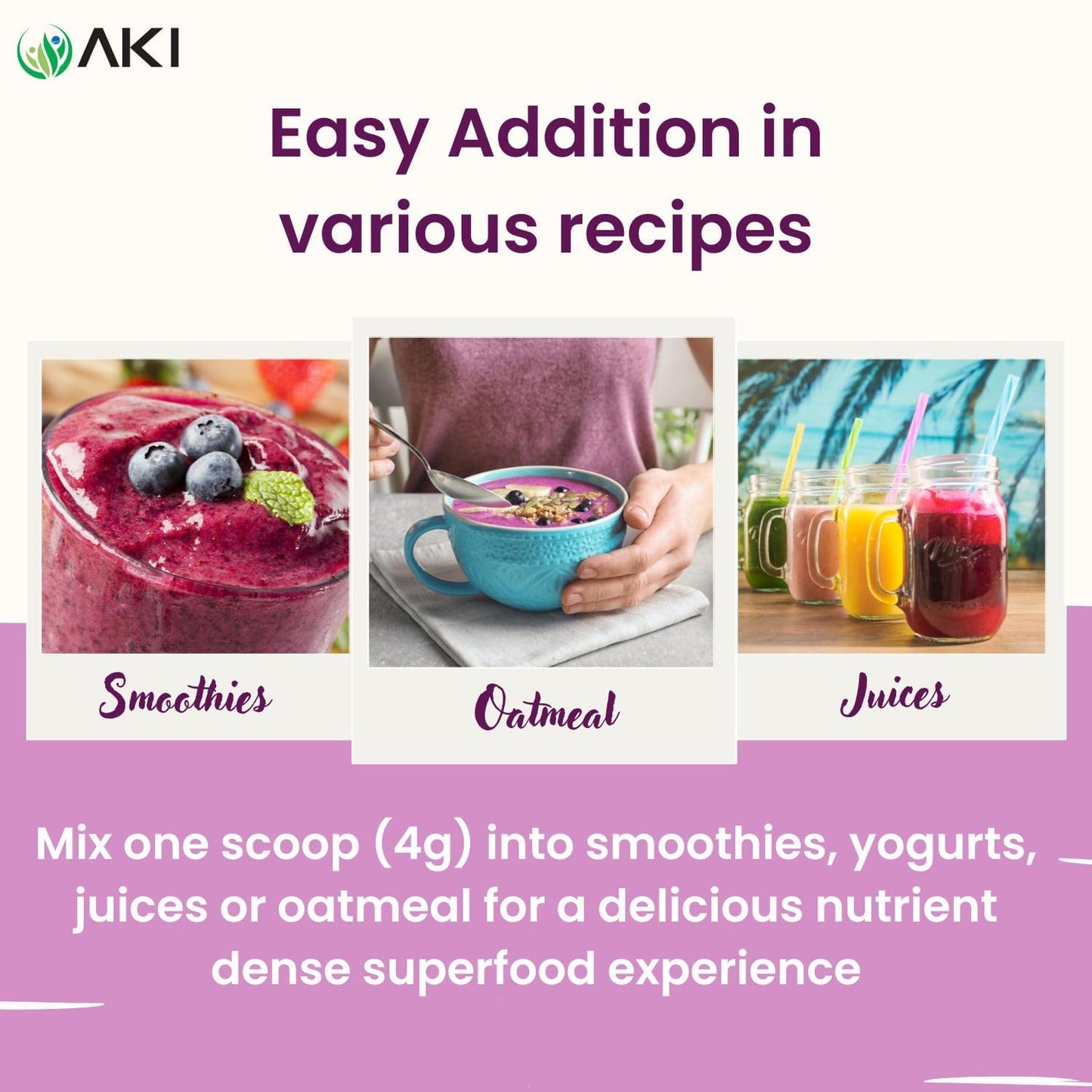 AKI Maqui Berry Extract Powder – Wild Harvested from Patagonia, High in Anthocyanins & Polyphenols, Freeze-Dried Superfruit for Smoothies, Non-GMO, Vegan, 150g/ 5.3 oz AKI ORGANIC buy supplements Au