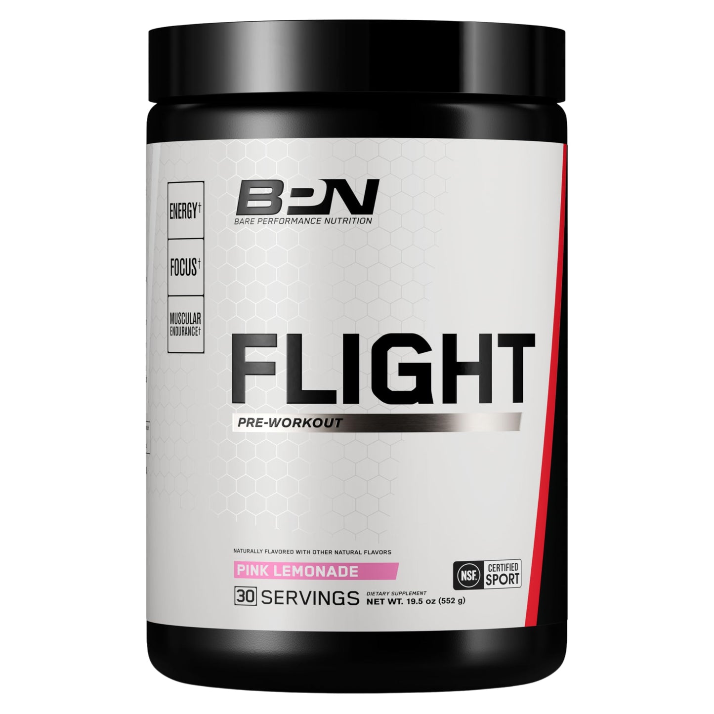 Bare Performance Nutrition BPN Flight Pre Workout, Supports Energy and Mental Focus, Improved Endurance & Muscle Pumps with CarnoSyn® Beta Alanine, Blue Raspberry, 30 Servings