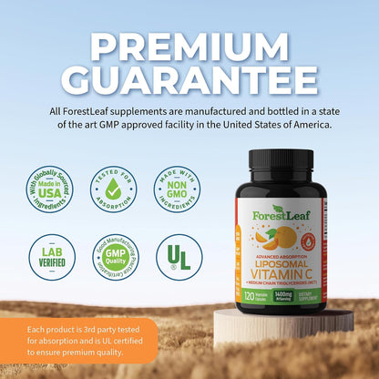 ForestLeaf Immune Support Supplement with Vitamin C + Quercetin for Immunity - Immune Boosters for Adults with Liposomal VIT C, Quercetin & Stinging Nettle - 2 in 1 Immune System Defense Booster