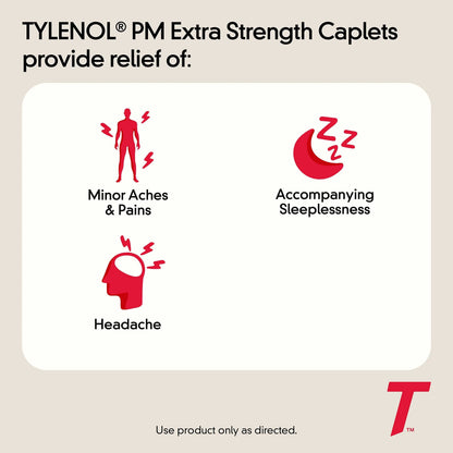 Tylenol PM Extra Strength Nighttime Pain Reliever Sleep Aid Caplets with Acetaminophen & Diphenhydramine HCl, Relief for Nighttime Aches & Pains, Travel Size, 50 Packs of 2 Caplets TylenolBuy Supplements Australia
