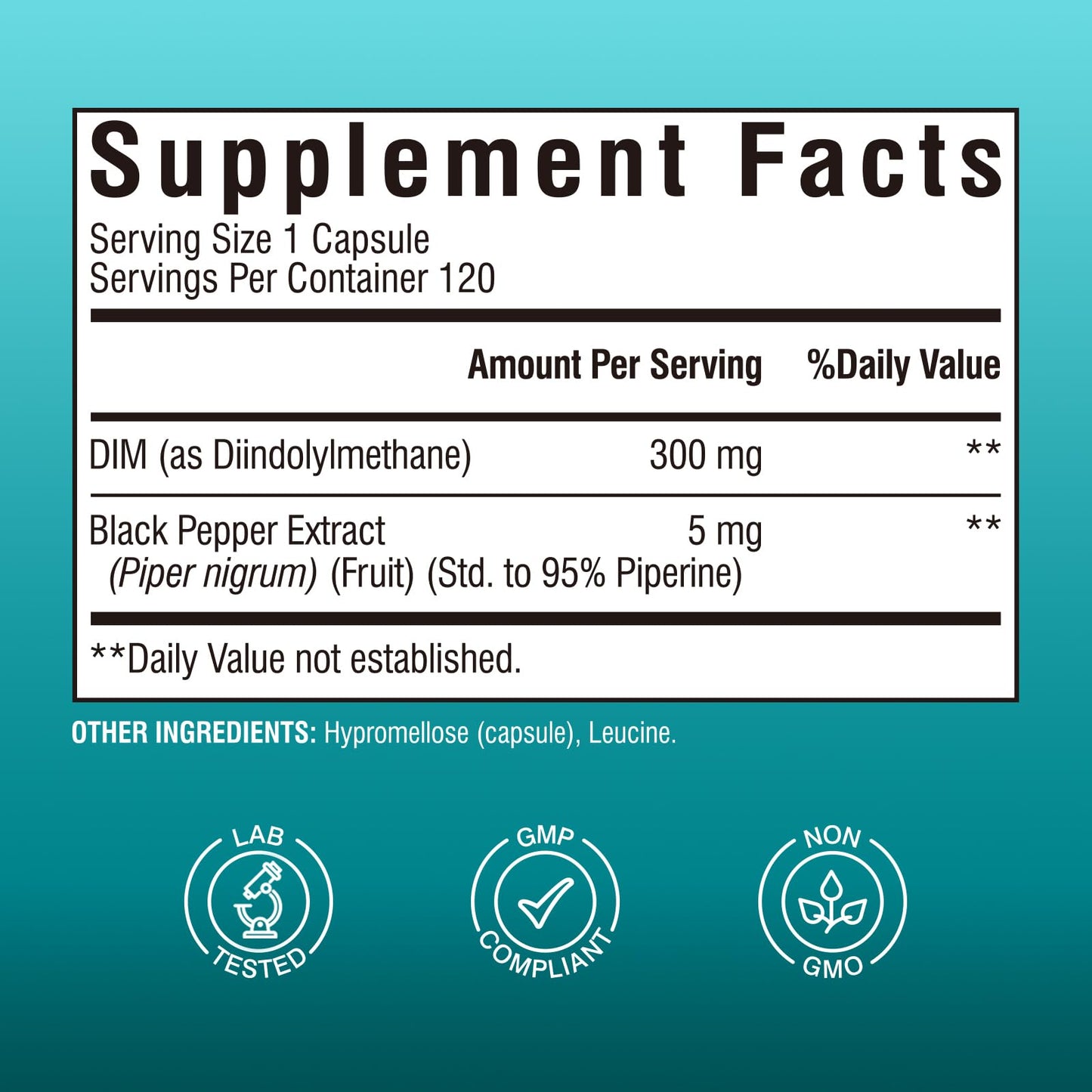 Vitalibre DIM Supplement for Women & Men, Estrogen Metabolism, Hormone Balance & Menopause Support, DIM 300 mg with Black Pepper Extract, High Absorption, 90 Capsules
