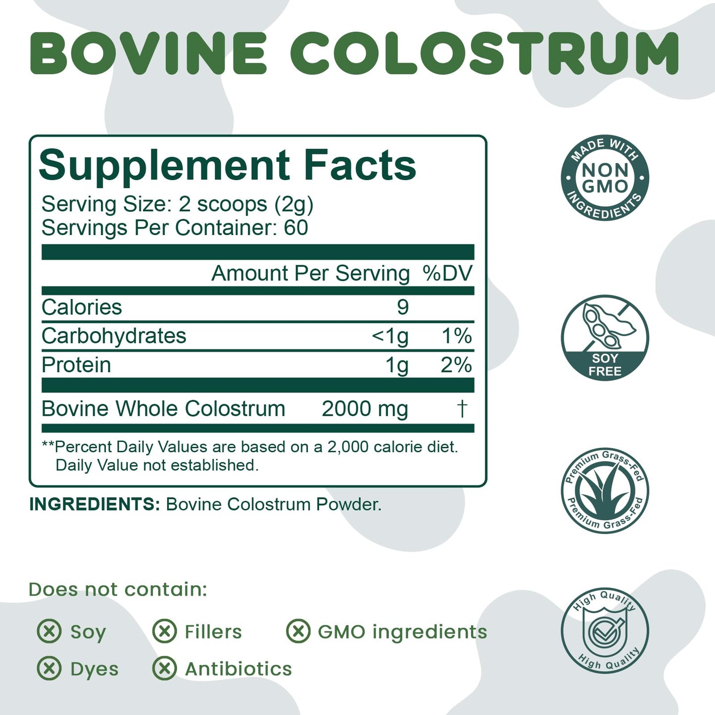 MICYDELAS Bovine Colostrum Supplement Powder 50% IgG Premium Bovine Colostrum for Gut Health Support, Immune Support, Muscle Recovery & Overall Wellness, Grass Fed, Non-GMO, Unflavored, 60 Servings MICYDELAS buy supplements Au