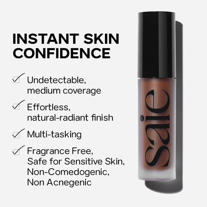 Saie Slip Tint Radiant Cream Concealer & All-Over Face Makeup - Concealer for Dark Circles, Redness & Blemishes - Lightweight Makeup Made with Hydrating Hyaluronic Acid - Shade 5 (0.17 oz) SaieBuy Supplements Australia
