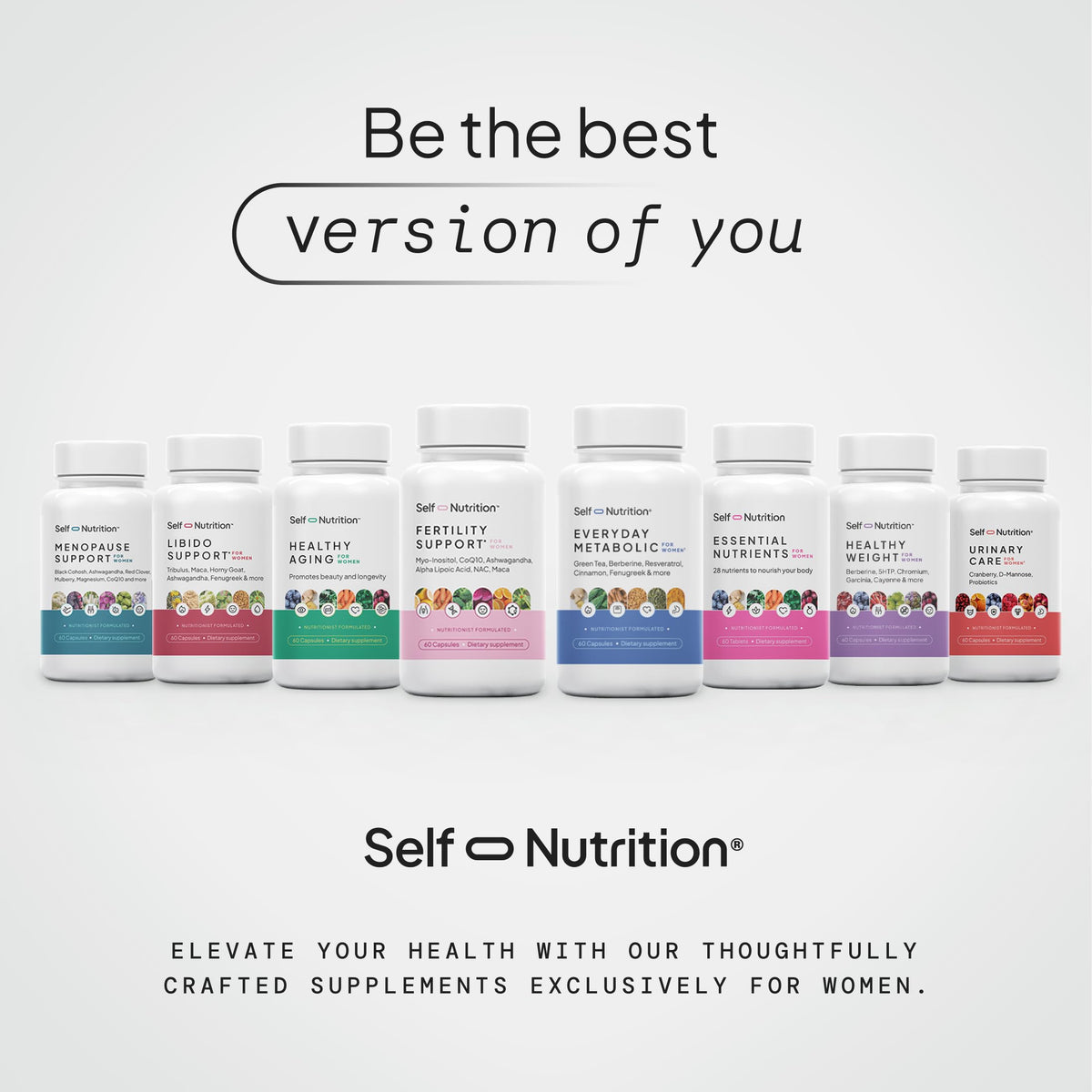SELF NUTRITION Vegan Multivitamins for Women - Once Daily - 28 Nutrients - Boost Energy, Sleep, Hair, Skin, Nails & Reduce Cravings - Keto, Vegan, Gluten Free, Made in USA, 2-Months Supply SELF NUTRITION buy supplements Au