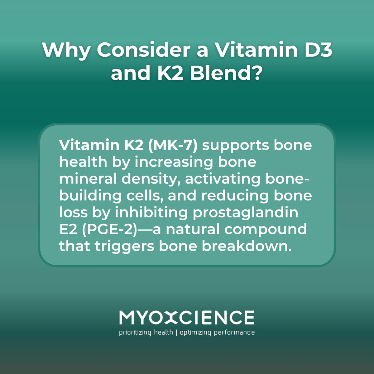 MYOXCIENCE Vitamin D3 + K2 Essential Micronutrients | Vitamin D3 5,000 IU | Vitamin K2 as MK-7 90 mcg (90 Vegetarian Capsules) MYOXCIENCE buy supplements Au
