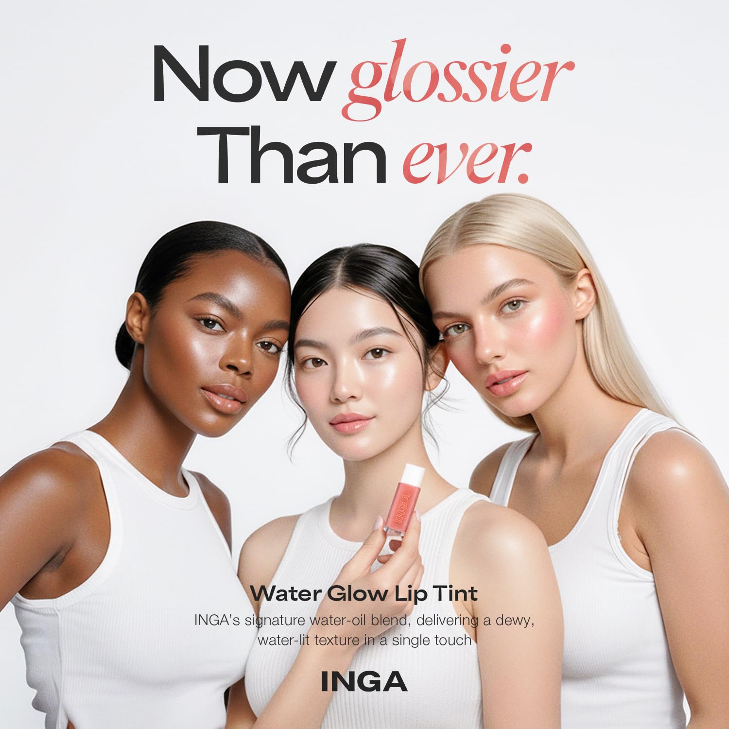 INGA Water Glow Lip Tint | Hydrating, Glossy Korean Lip Tint with Sheer Color & Glass-Like Shine | Long-Lasting, Non-Sticky Korean Lip Stain (RICH SALMON) INGABuy Supplements Australia